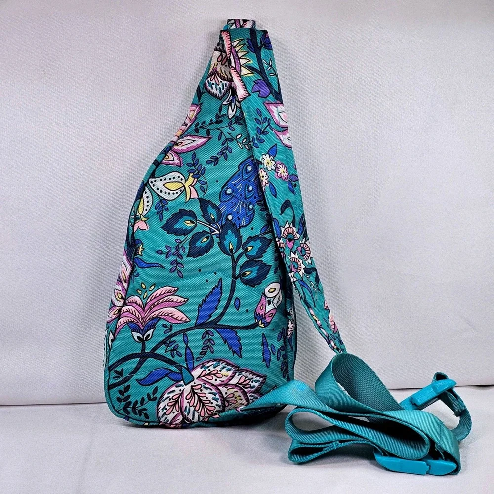 Vera Bradley Re-Reactive Mini Sling Backpack Teal Floral Mandala Crossbody Bag